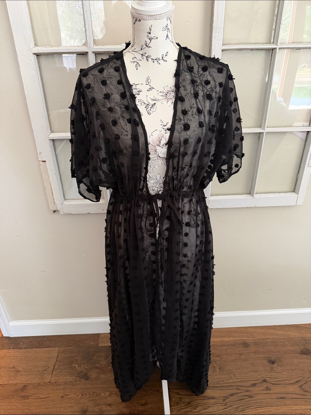 Cupshe sheer polkadot coverup